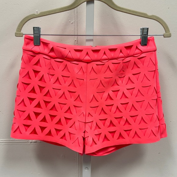 Lilly Pulitzer Pants - Lilly‎ Pulitzer Lorna Short in Pink Sun Ray Daisy Laser Cut Sz 0 Summer Boho